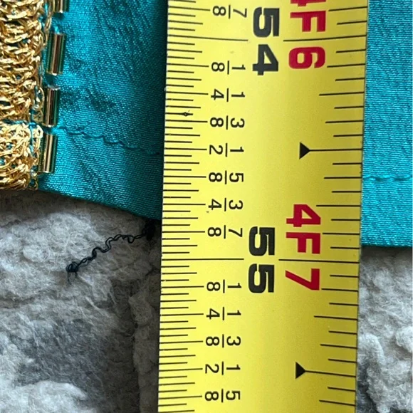 Chasing Unicorns Turquoise & Gold silk embroidered queen of hearts dream coat OS - Picture 10 of 11